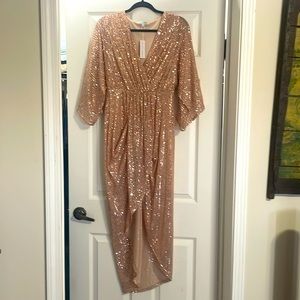 Baltic Born Rose Sequin Midi Gown- NWT- Large